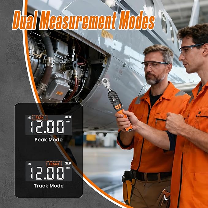 Digital Torque Wrench 0.44-8.8 Ft.lb/0.6-12 Nm, 1/4" Drive In lb Torque Wrench Set with Buzzer & LCD Indicator Electronic Rachet Torque Wrench for Bike Motor Car Auto Repair