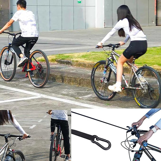ENLEE Mountain Bike Tow Strap for Kids, Auto-Retractable Outdoor Riding Parent-Child Tow Rope with One Hook