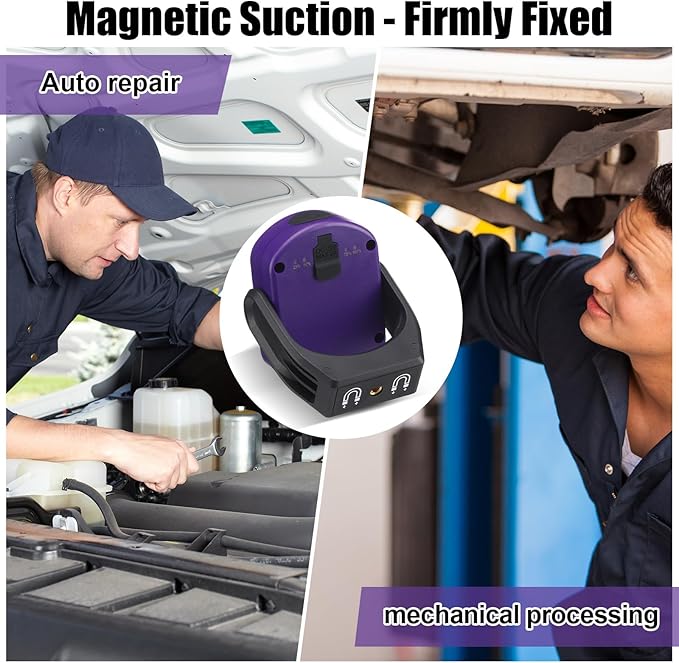 Retisee 2 Pack 780 Lumens Magnetic Work Light USB Rechargeable LED Flashlight Portable Inspection Light for Car Repair Emergency Lighting Mechanics Workshop (Purple-2PK)