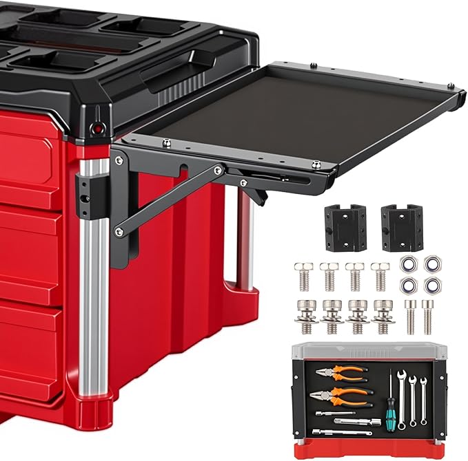 Folding Magnetic Table Compatible with Milwaukee Packout Toolbox Powerful Magnetic Tool Tray No Drilling Required