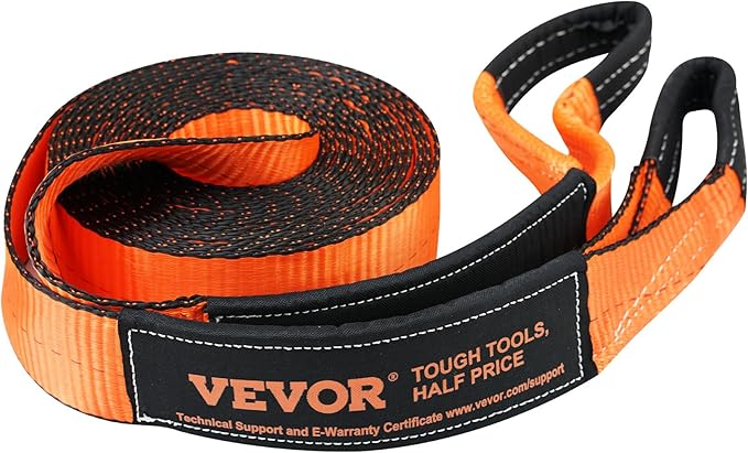 VEVOR Off-Road Recovery Kit, 3" x 30' Tow Straps Heavy Duty with Hooks 30,000 lbs Capacity Winch Tow Strap Kit, 44,092 lbs D-Ring Shackles, Shackle Receiver Storage Bag for ATV Jeep UTV Vehicle Truck