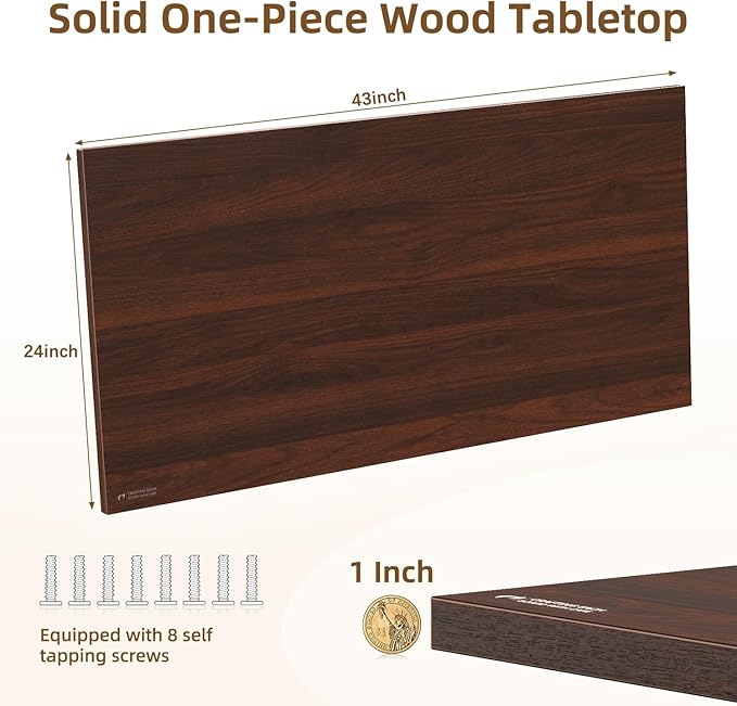 Universal Solid One-Piece Wood Table Top, 43"x24"x1" Workbench Top - Rectangular Particle Board for Standing Desk, Home Office Desk Countertop DlY, Washer Dryer, Coffee, Bar Tabletop