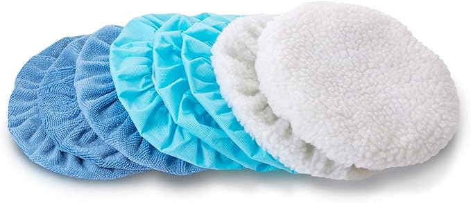 20 Pieces Car Orbital Buffer Polisher Pad Bonnet Microfiber Max Bonnet Polishing Buffing Pad Cover(5-6 Inches)