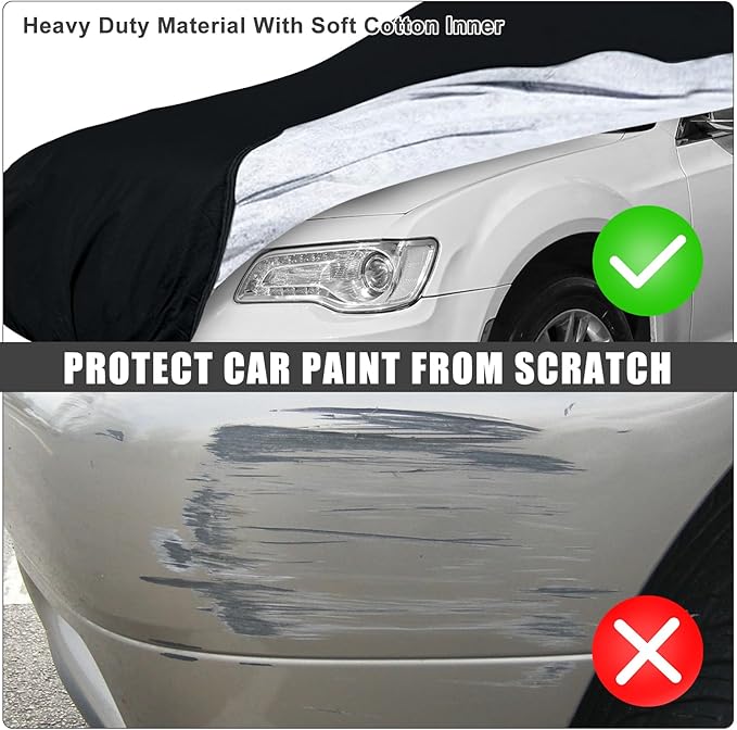 Waterproof Car Cover Compatible with Cadillac/Chrysler/Lincoln Limousine Up to 26-28 ft Car Accessories, Black All Weather Car Covers with Zipper&Lock for Car Dust Snow Rain Hail Protection