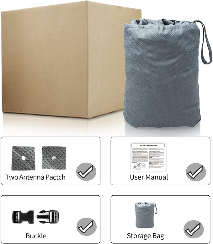 Leader Accessories Car Covers for Automobiles All-Weather Limited Waterproof, Breathable Full-Exterior Covers for Indoor and Outdoor Use, Fits Sedans 150"-160"