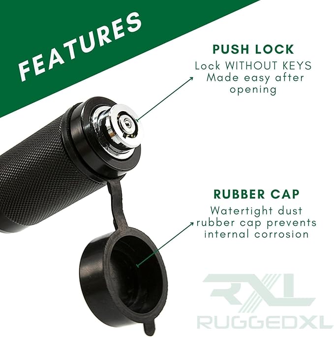 Tiger Lock 5/8" Black Trailer Hitch Locking Pin - Anti-Rattle Tow Hitch Receiver Lock, fits Class III - V Hitches with 2" and 2.5" Receivers