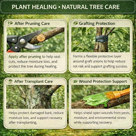 Tree Wound Sealer, 1000g Tree Pruning Sealer & Wound Dressing Healing Paste for Grafting, Pruning & Damaged Bark, Waterproof Tree Repair Sealant for Bonsai, Fruit Trees, Roses, Shrubs (2.2 lb)