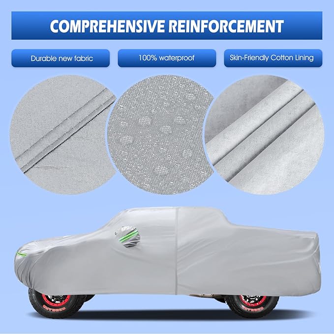 Car Cover Fit for Honda Ridgeline 2006-2026, Migaven Waterproof Full Exterior Cover Sun Rain Protection with Door Zipper and Cotton Lining