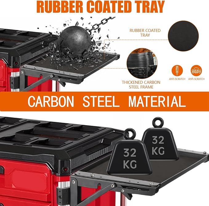 Folding Magnetic Table Compatible with Milwaukee Packout Toolbox Powerful Magnetic Tool Tray No Drilling Required