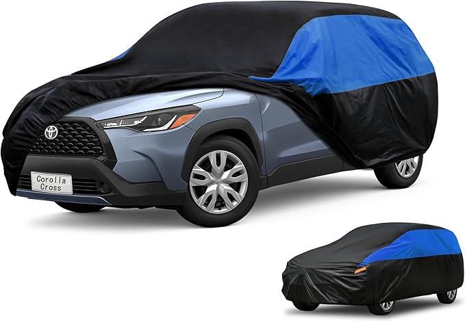 Toyota Car Cover Custom Fit Toyota Corolla Cross Waterproof All Weather, Lightweight Full Exterior Cover for Automobiles Outdoor Sun UV Rain Dust Snow Wind Protection.