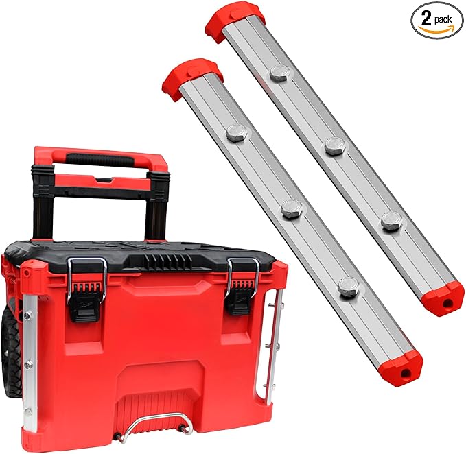 Alpha Engineered Threaded Replacement Packout Rails 12.6" (320mm) Compatible with Milwaukee Packout Rolling Tool Box 48-22-8426- Heavy Duty Aluminum Rails - Fits Packout Accessories - Silver