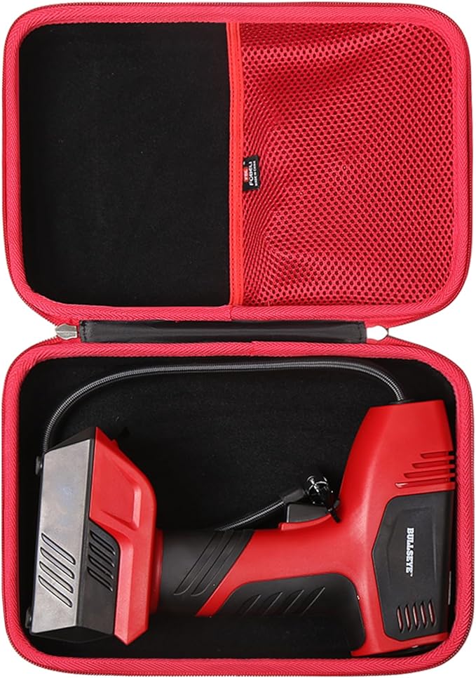 FBLFOBELI Hard Storage Carrying Case for Bullseye Pro/for KeenPower Digital Tire Inflator, Case Only (Red)