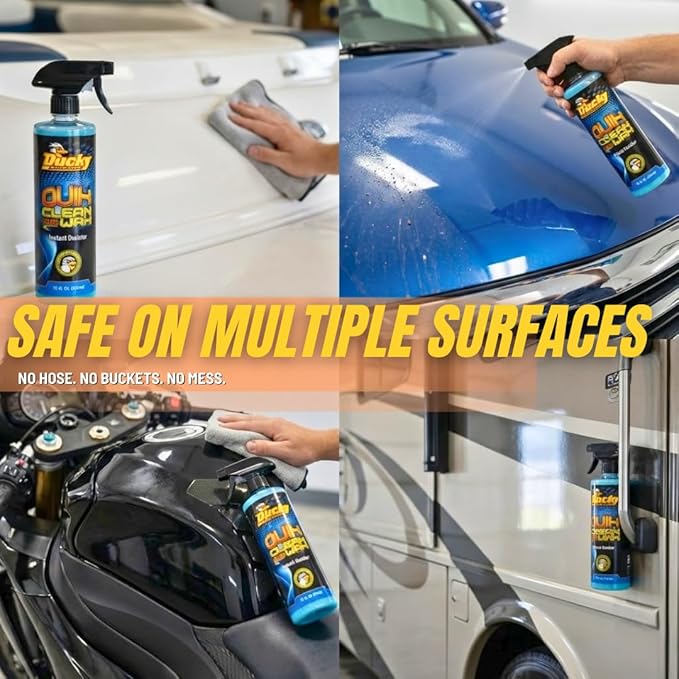 DUCKY PRODUCTS Quik Clean & Wax: Spray Cleaner for Car, Boat, Motorcycle & RV Exterior Detailing, 16 oz