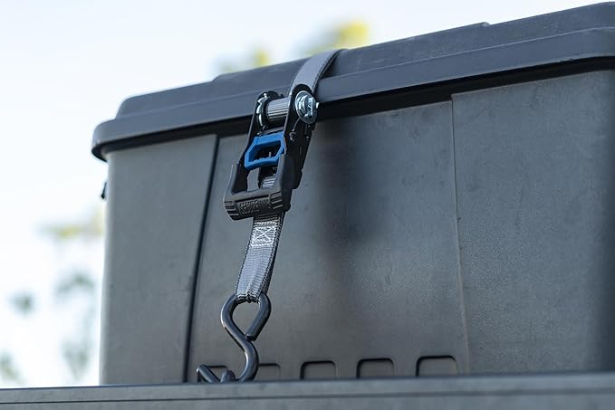 Secure Tite Ratchet Straps, 1' x 12', Vinyl Coated S-Hooks, 500 lbs WLL, 1500 lbs BS (Pack of 24)