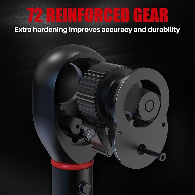 3/8-Inch Drive Click Torque Wrench - 10-120 Ft-Lb/13.6-162.6Nm, Dual-Direction Adjustable 72 Tooth Torque Wrench with Dual Range Scales, High 3% Precision for Bike, Motorcycle and Car Repair