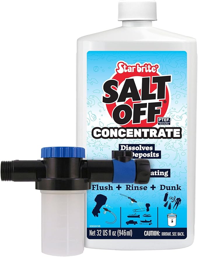 STAR BRITE Salt Off Kit – Applicator & 32 OZ Concentrate for Marine Engine Flush & Salt Removal on Boats, Trailers, Fishing Gear, Dive Equipment, and More