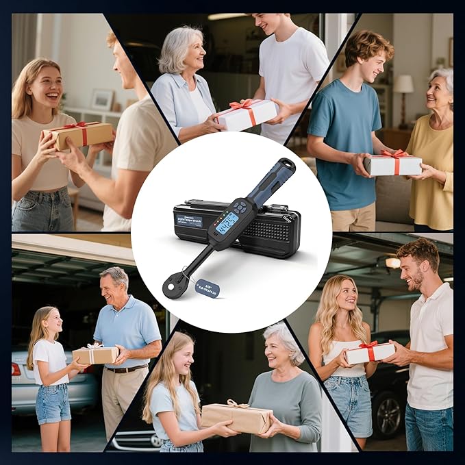 Digital Torque Wrench| ±2% Accuracy | Dual Alarm System | Short Handle Design | Electronic Torque Wrench Digital for Bicycle Moto/Auto Blue1 3/8" 3-60 N.m