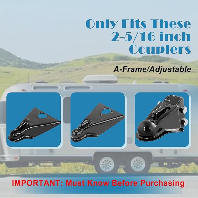 Trailer Lock, Heavy Duty Trailer Ball Lock Fits 2 5/16-Inch Couplers, Anti-Theft, Anti-Smashing, Secures Safety Chains, Solid Steel Towing Hitch Accessories for RV, Cargo, Boat (with Handle)