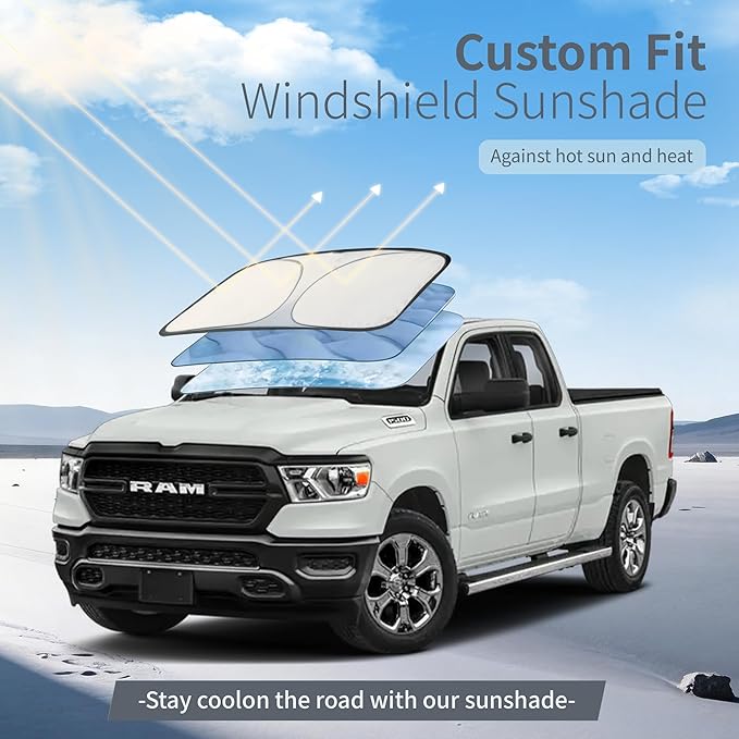 Car Cover Waterproof All-Weather,Heavy-Duty Outdoor Full Exterior Snow Cover for Truck 229-242 inch,with Sun Visor,Anti-Scratch Cotton Lining & Zippered,Towel&Storage Bag