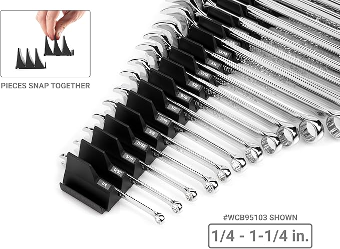 TEKTON Combination Wrench Set with Modular Organizers, 11-Piece (1/4-3/4 in.) | WCB95101