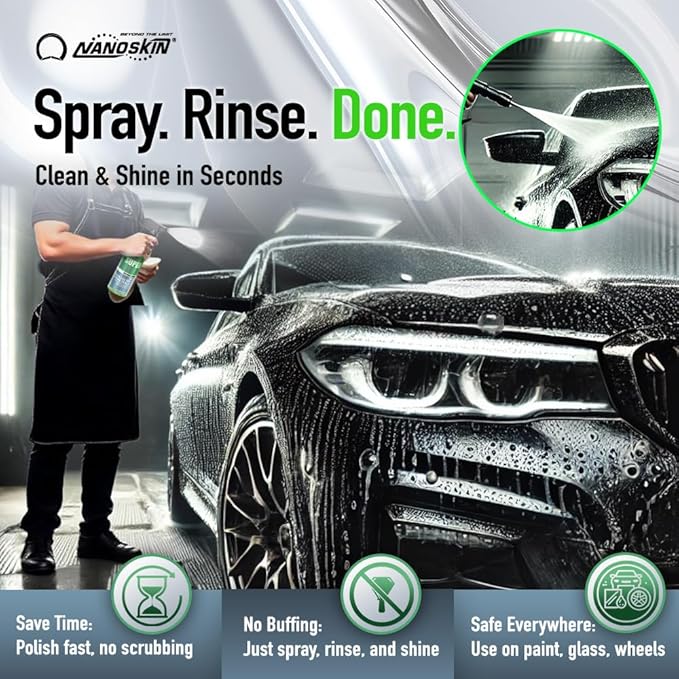 Nanoskin Ultra Line SUPER CHARGER SiO2 Touchless Spray-On/Rinse-Off Sealant 5 Gallons - Car Wash Paint & Glass Spray for Car Detailing | Safe for Cars, Trucks, Motorcycles, RVs| 100:1 Dilution, Green