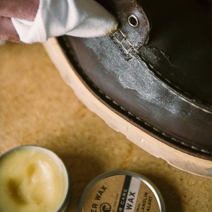 Otter Wax Boot Wax | 2 Oz | All-Natural Leather Waterproofing Wax | Heavy Duty Water Repellent, Conditioner, & Sealant for Work Boots, Hiking Boots & Outdoor Leather | Made in Portland USA