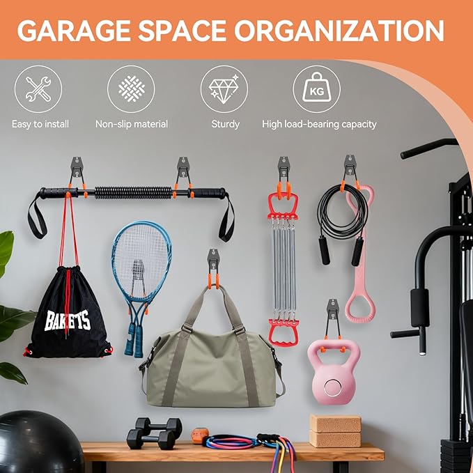 22Pack Garage Hooks Heavy Duty Utility Steel Garage Storage Hook Organization Wall Mount Hooks for Hanging Bike, Ladder and Garden Tools