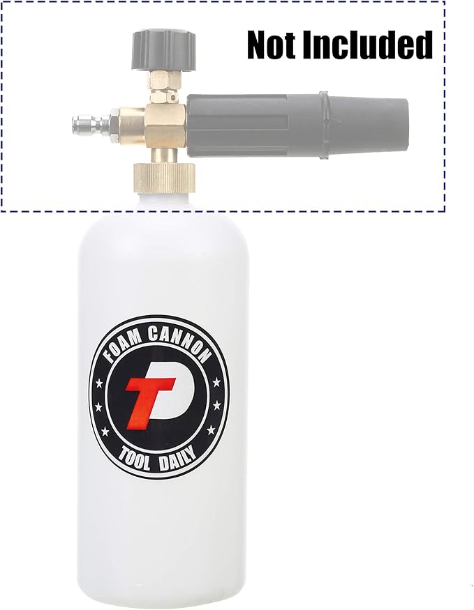 Tool Daily Foam Cannon Bottle with Straw, Replacement Foam Spray Bottle for Car Wash, 1 Liter