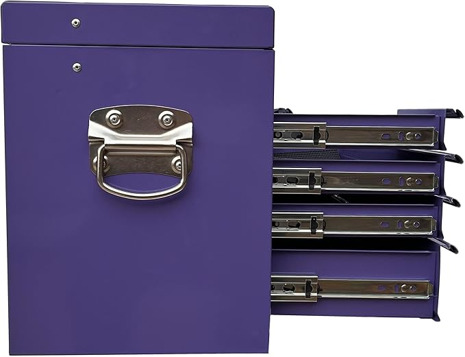 Workington Portable Metal Tool Chest with 6 Drawers, 24" 6-Drawer Tool Chest Cabinet with Ball Bearing Drawer Slides, Steel Tool Storage Box Organizer 4005 Purple