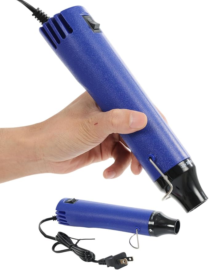 Heat Gun, 110V 300W Handed Hot Air Gun for Crafting, 3.28FT Ultra-Long Cable Portable Heat Gun with Stand and Power Cord for Shrinking Wrapping PVC, DIY Embossing and Drying Paint (Blue)