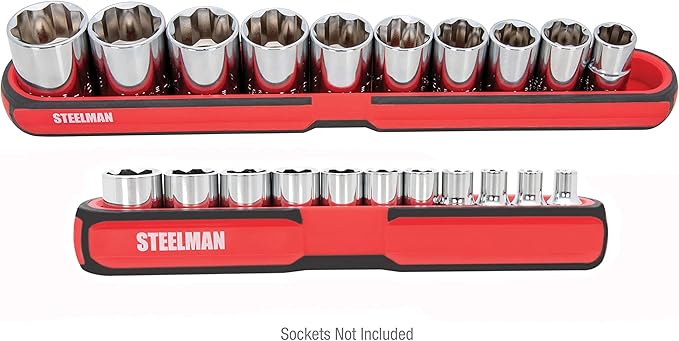 Steelman 2-Piece Magnetic Socket Storage and Parts Accessory Tray Set, Small (6-Inch) and Medium (12-Inch) (75107)