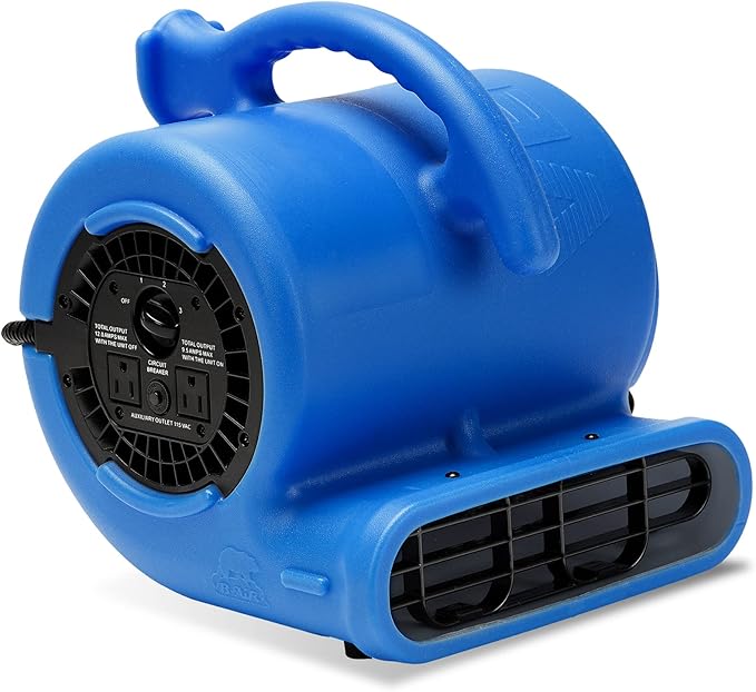 B-Air VP-25 1/4 HP 900 CFM Air Mover for Water Damage Restoration Equipment Carpet Dryer Floor Blower Fan Home and Plumbing Use, Blue
