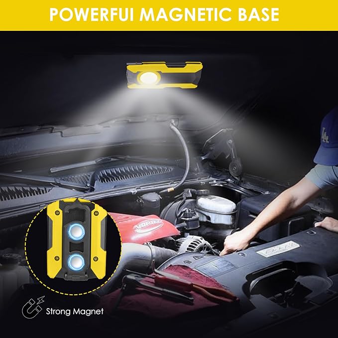 Rechargeable LED Work Light, OTYTY 40W 2000LM Magnetic Work Light Battery Powered Portable Flood Light with Gooseneck Flashlight for Car Repairing, Camping, Inspection (GFY)