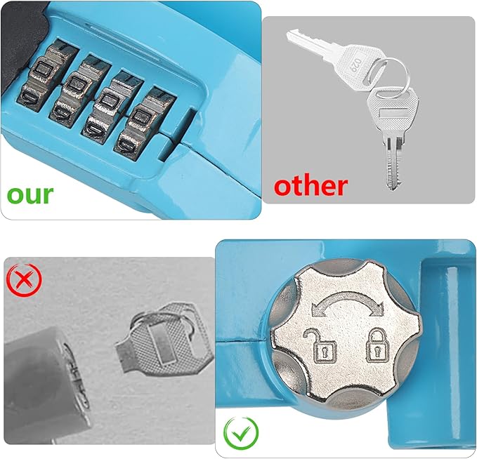 LCGP Blue Trailer Hitch Lock with Combination Lock, Fits 1-7/8,2 and 2-5/16 Inch Couplers,Adjustable Storage Security, Heavy-Duty Steel