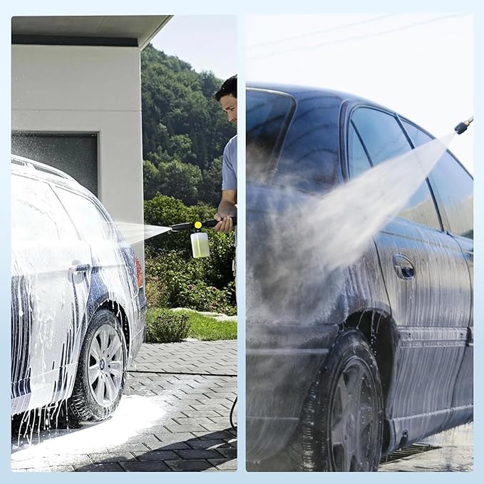 Pressure Washer Short Gun, 5000 PSI/10.5 GPM High Power Washer Spray Gun with 5 Nozzle Tips, 3/8'' Swivel Quick and M22-14mm Connect for Foam Cannon Car Wash