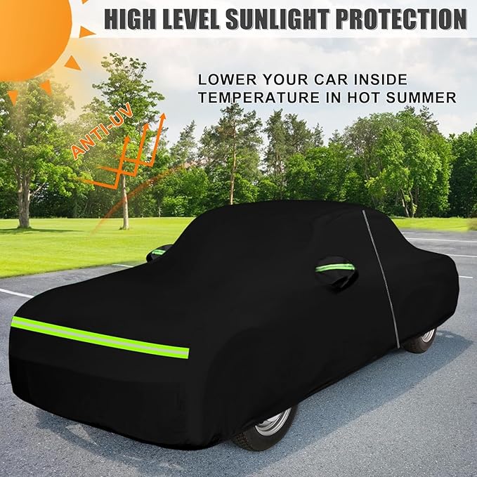 SAPUBK Waterproof Car Cover Compatible with 1960-1974 Ford Galaxie 500/XL/Starliner/Fairlane Sedan/Coupe/Hardtop, All Weather Classic Car Covers with Inner Cotton&Zipper Door for Snow Rain Protection