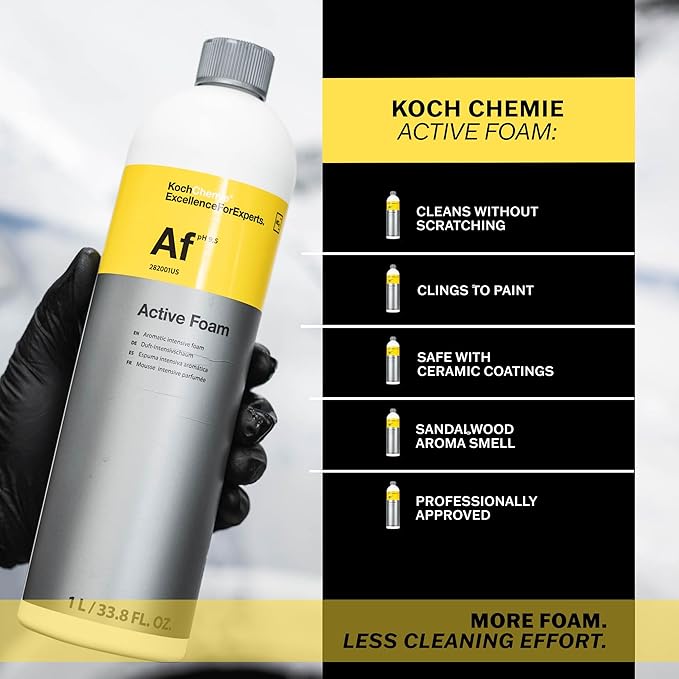 KOCHCHEMIE Active Foam - Phosphate and NTA Free, Paintwork Protective, Unique Foam Formulation, Long Lasting Sandalwood Aroma (1 Liter)