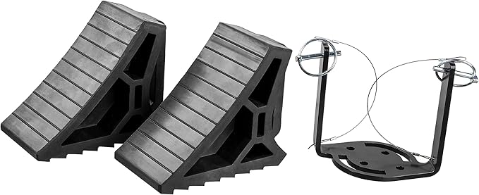 CURT 22802 HD Wheel Chocks 2-Pack with Mounting Bracket