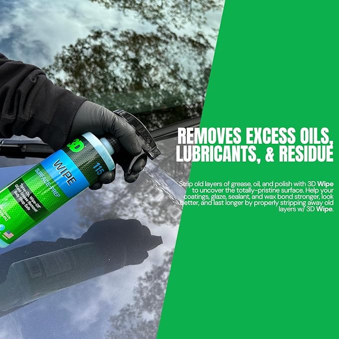 3D Wipe Ceramic Coating Surface Prep - Removes Excess Oils & Lubricants from Paint & Glass Prior to Ceramic Coating Application 1 Gallon
