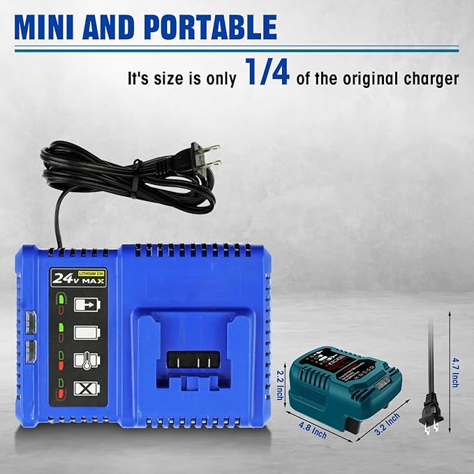 Mini Charger for Kobalt 24V Battery - 1/4 Size of KRC 2445-03 Original, for Kobalt 24V Max Battery KB224-03 KB424-03 KB524-03 KB624-03