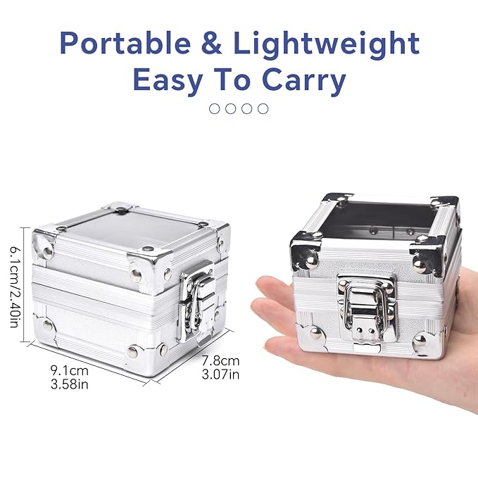 Nail Drill Bits Box Container 25 Hole Professional Nail Sander Storage Box Nail Art Tools Storage Container Nail Art Tools for Nail Art Sander Drill Bits Display Container (Silver)