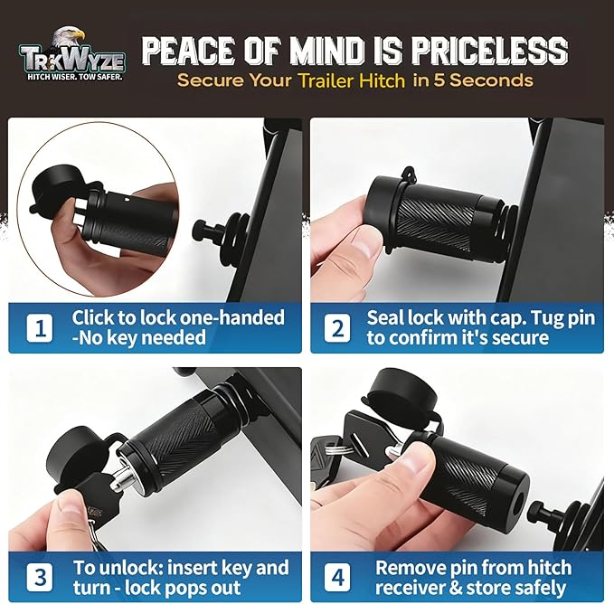 Trailer Hitch, Premium Black E-Coated Tri Ball Hitch with Tow Hook, 1 7/8 Ball Hitch, 2 inch Ball Hitch, 2 5/16 Ball Hitch, Rust-Resistant 2 inch Receiver Hitch, 10,000 lbs GTW (Locking Pin)