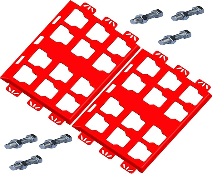 VELCKING for Milwaukee Packout Mounting Plate, Metal Storage Base, Wall and Floor Compatible Toolbox Mount (RED, 2-Full Plate)