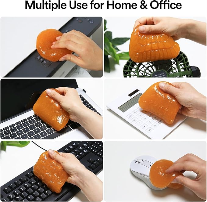 PULIDIKI Car Cleaning Gel Car Putty Car Cleaning Kit Car Interior Cleaner Slime Car Cleaning Supplies Auto Detailing Tools Car Accessories Car Gifts for Women Men Keyboard Cleaner Orange
