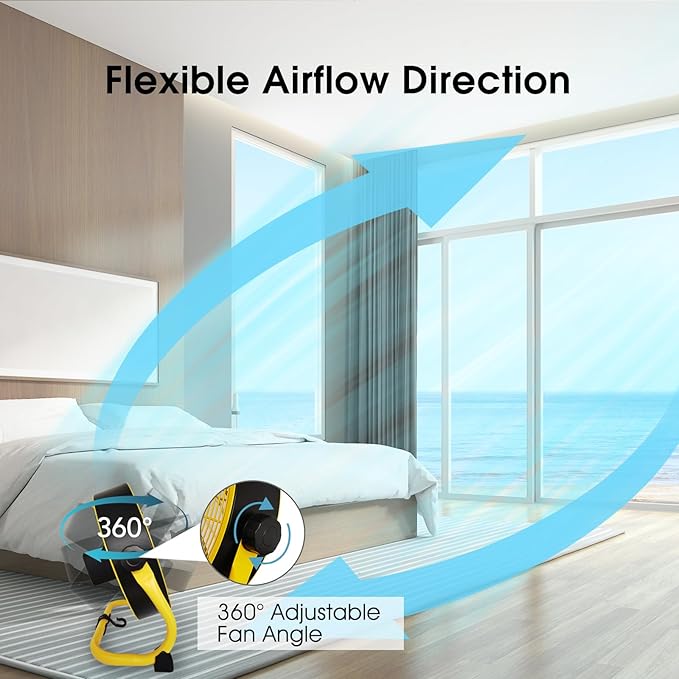 12 Inch High Velocity Floor Fan, Heavy Duty Metal Industrial Fans with 3 Speeds, Portable Fan with Adjustable 360° Head Tilt