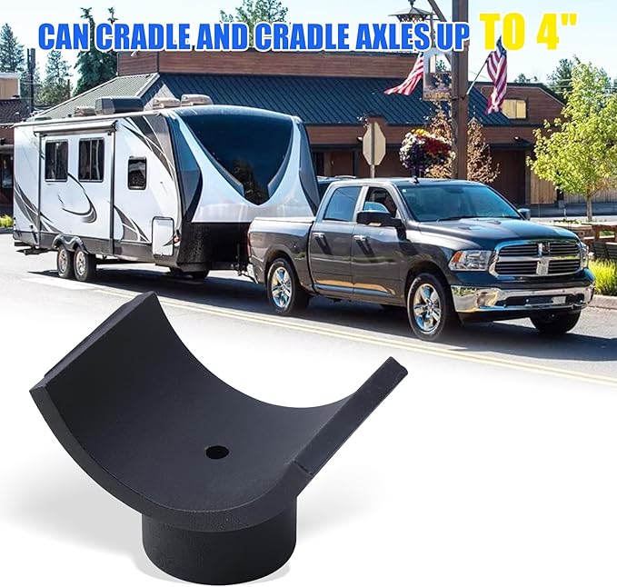 4" Bottle Jack Adapter - Jack Accessories for 4 Inch Axle Tube - Black Lifting Axles Saddle Made of Steel