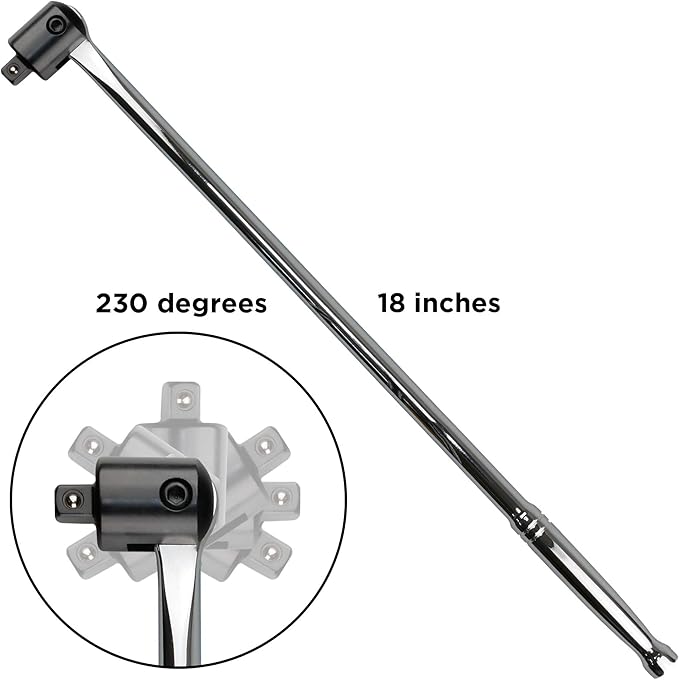 K501 3/8-Inch Drive Long Handle Ratchet & Breaker Bar Set, 6-Piece