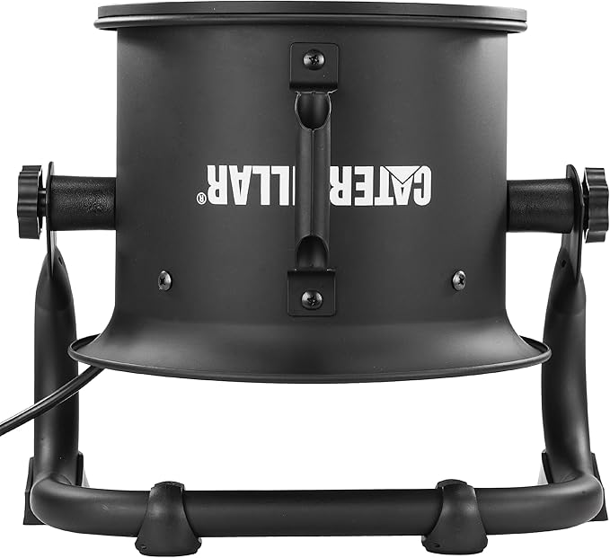 Caterpillar® fan (HVD-9AC) 9”-Blade High-Velocity Drum Fan (Black, 2-in-1): 940 CFM, 4-Speed, 360° Pivoting Head, Dual Ball Bearing Motor with Die-Cast Cover