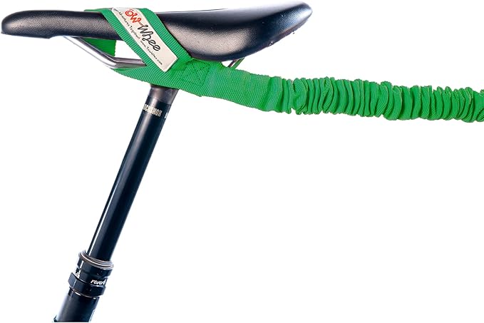 E-Bike/Adult Connect Bike Bungee Tow Rope | MTB & Cycling Stretch Pull Strap | Compatible with Any Bicycle | Ride Further (Adult Green) - Made in The USA