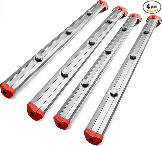 Alpha Engineered Threaded Replacement Packout Rails 13.5” (345mm) Compatible with Milwaukee Packout Tool Box XL (48-22-8429) Includes End Caps-Heavy Duty Aluminum Rails-Fits Packout Accessories-Silver